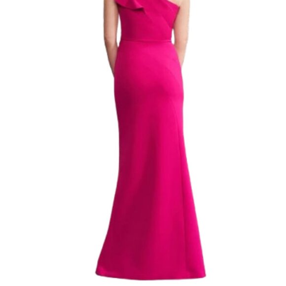 NWT Alexander by Daymor 1174 Ruffle Evening Dress Fuchsia size 6 - Picture 4 of 6